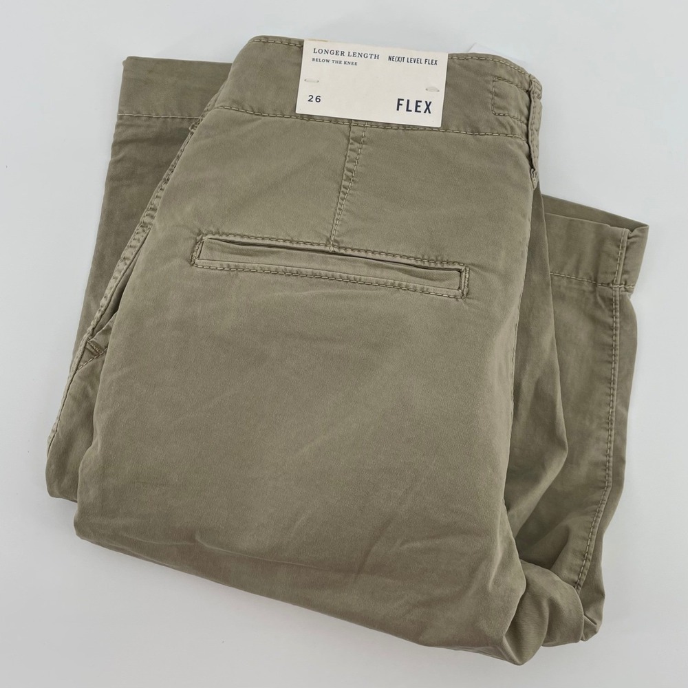 American Eagle Mens Next Level Flex Longer Length Shorts 26 Khaki Tan Below Knee